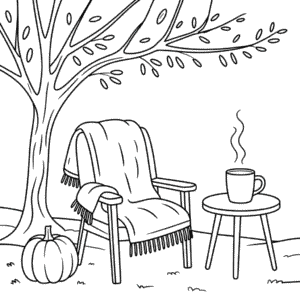 Ausmalbild Gemütlicher Herbst