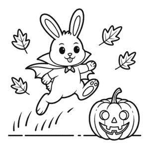 Ausmalbild Halloween Hase
