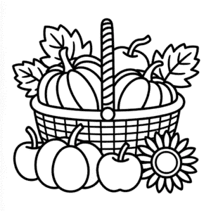 Ausmalbild Herbst-Ernte