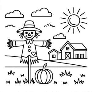Ausmalbild Herbstfarm