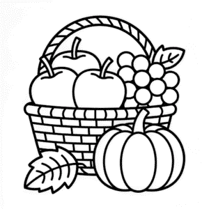 Ausmalbild Herbstfrüchte