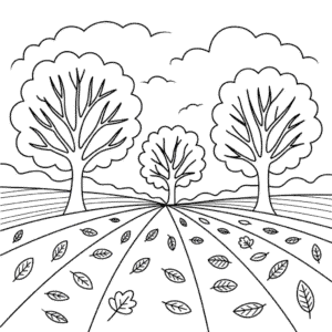 Ausmalbild Herbstlandschaft