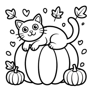 Ausmalbild Katzenherbst