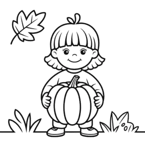 Ausmalbild Kinderherbst
