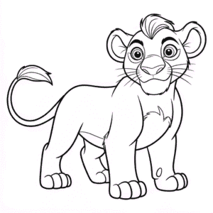 Ausmalbild Kovu aus Der König der Löwen
