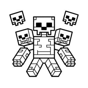 Ausmalbild Minecraft Boss