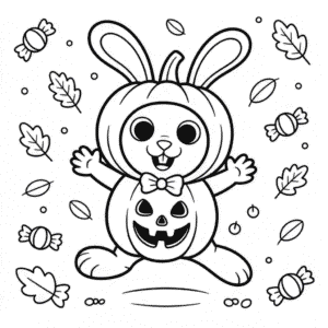 Ausmalbild Niedliches Halloween-Tier