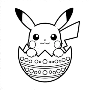 Ausmalbild Oster-Pikachu