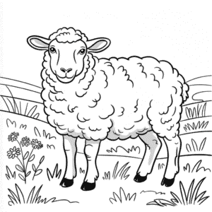 Ausmalbild Schaf Tier
