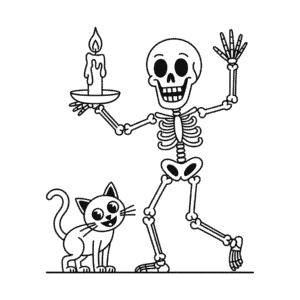 Ausmalbild Unheimliches Erwachsenen-Halloween