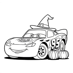 Ausmalbild Disney Halloween Auto