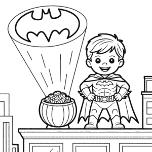 Ausmalbild Halloween Batman