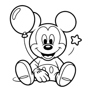 Ausmalbild Niedlicher Micky Maus