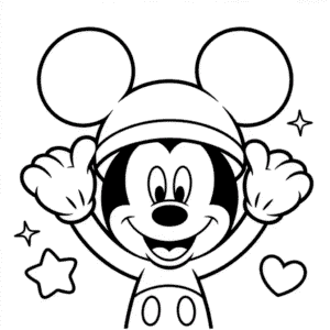 Ausmalbild Ohren Micky Maus