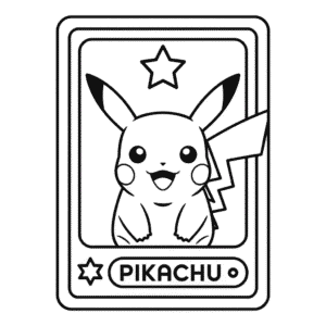 Ausmalbild Pikachu-Karte