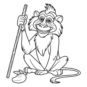 Ausmalbild Rafiki aus Der König der Löwen