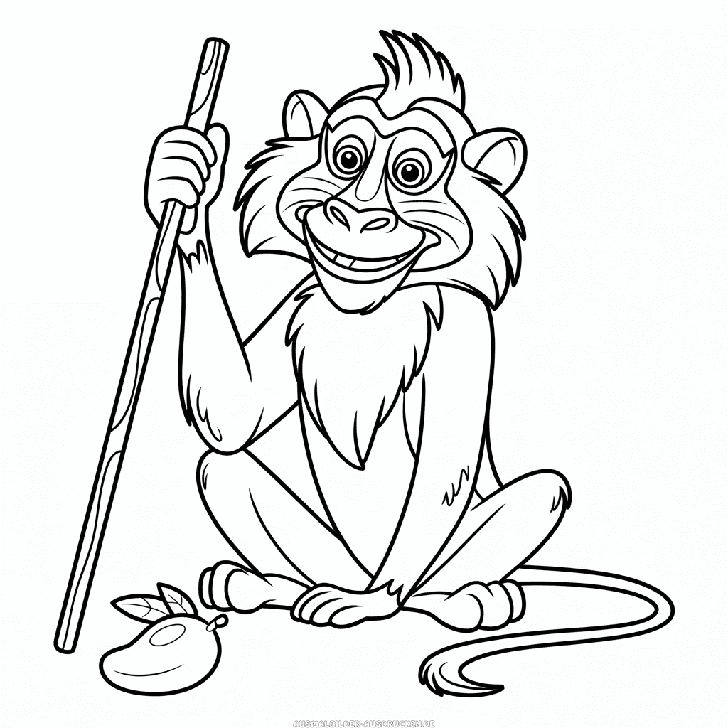 Ausmalbild Rafiki aus Der König der Löwen