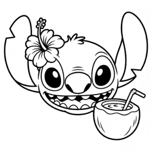 Ausmalbild Stitch Gesicht